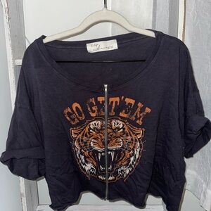 Black and Orange Graphic Tiger Top